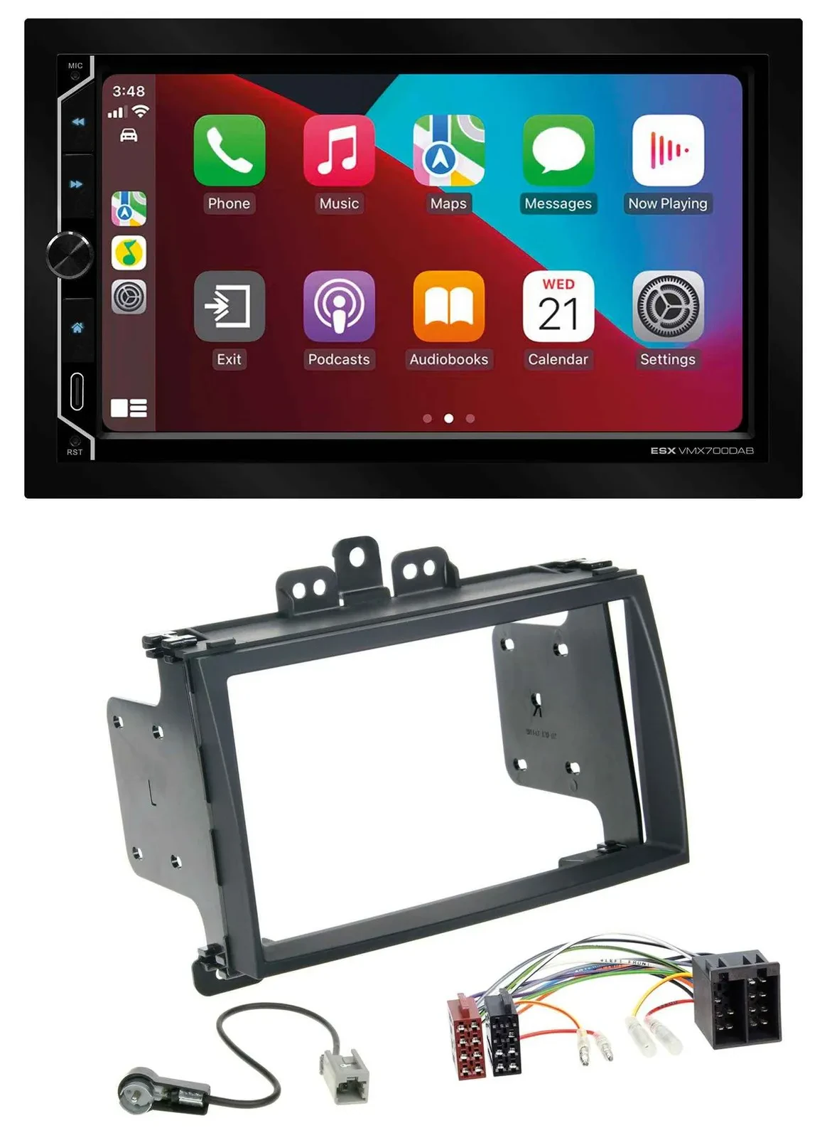 Автомагнитола для Hyundai i20 (2009–2012) ESX 2 DIN DAB USB MP3 Bluetooth черная