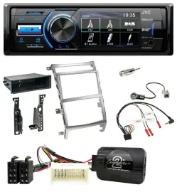 JVC Bluetooth Lenkrad USB DAB Autoradio für Hyundai IX55 2009-2012 silber