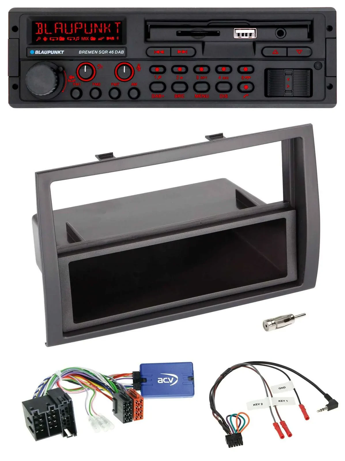 Автомагнитола для Fiat Ducato 2008–2011 Blaupunkt DAB Bluetooth USB SD, чёрный