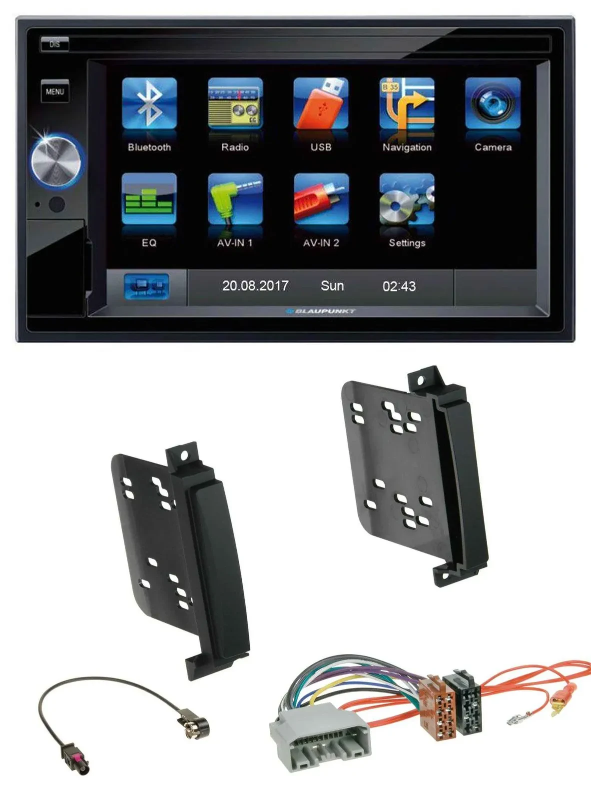 Blaupunkt SD Bluetooth 2DIN MP3 USB AUX Autoradio für Dodge Durango Jeep Grand C
