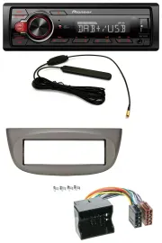 Автомагнитола Pioneer 1-DIN, MP3, DAB, AUX, USB, для Renault Twingo (2007–2014), бежево-серая