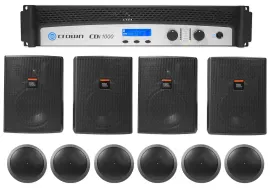 Crown CDi1000 500w 70V Commercial Amplifier+(4) JBL Wall + (6) Ceiling Speakers