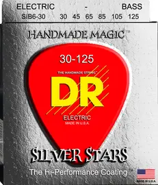 Струны для бас-гитары DR Strings SILVER STARS DR SIB6-30, 30 - 125