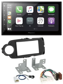 Автомагнитола Pioneer 2DIN MP3 Bluetooth USB для Toyota Yaris 2011–2020 черная