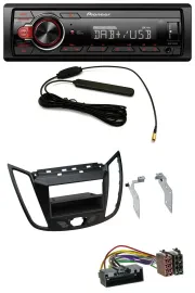 Автомагнитола для Ford C‑Max/Kuga Pioneer 1-DIN, DAB, USB, AUX, MP3, матовый чёрный