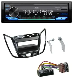 Автомагнитола JVC Bluetooth DAB USB MP3 для Ford C-Max/Kuga, чёрный (piano black)