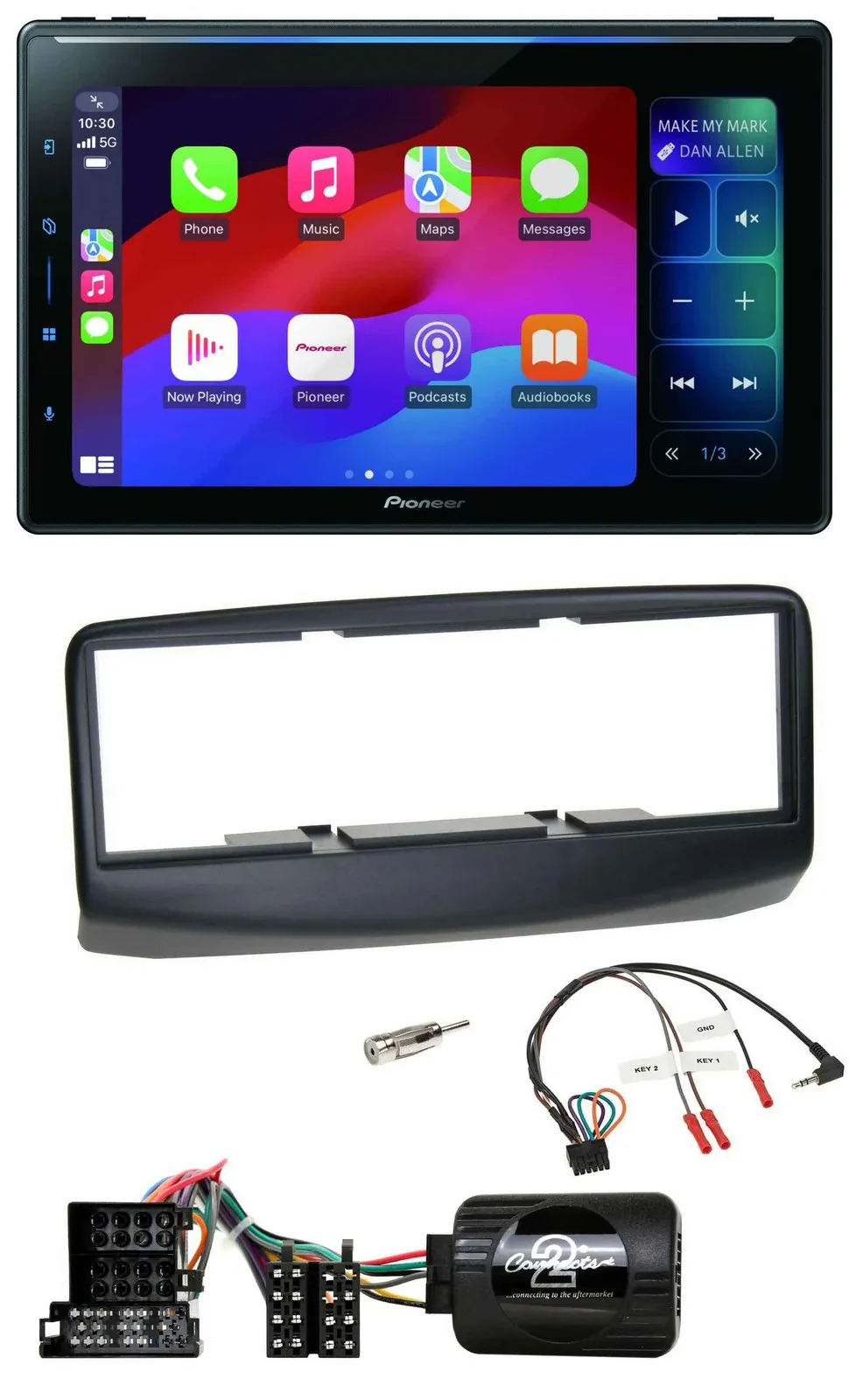 Pioneer Bluetooth DAB Lenkrad USB Autoradio für Fiat Multipla 2006-2010