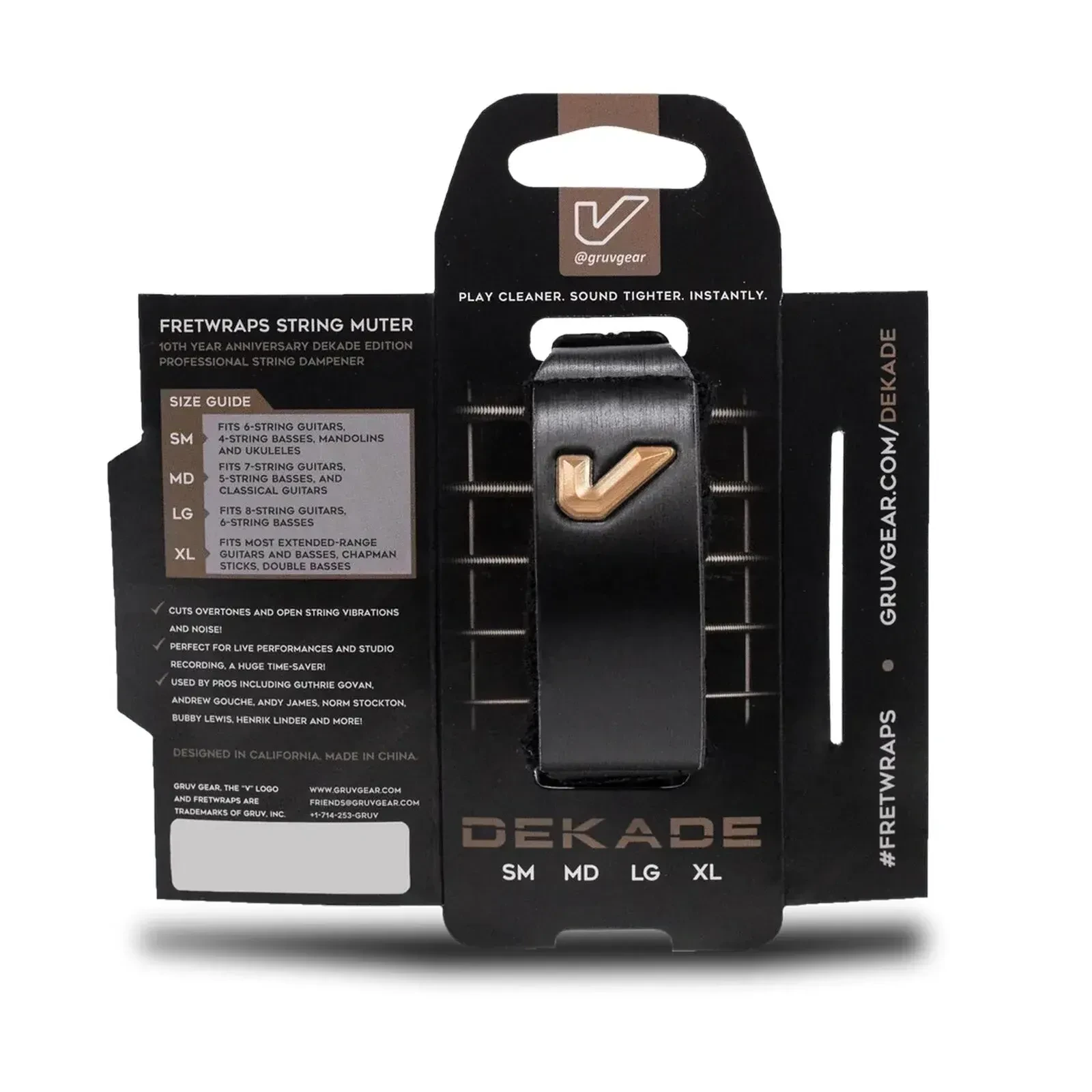 Глушитель струн Gruv Gear FretWraps String Muter Dekade Edition Black Medium