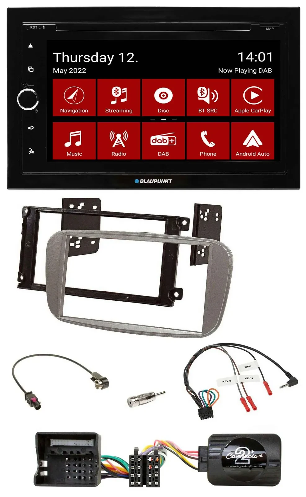 Blaupunkt 2DIN Lenkrad Bluetooth USB TMC DAB Navigation für Ford Mondeo S-Max ab