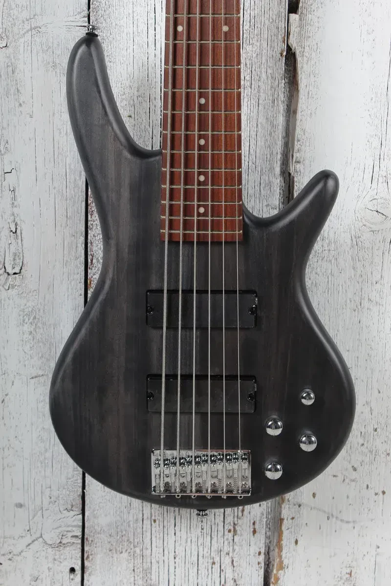 Ibanez Gio SR206 Bass 6 String Electric Bass Guitar Transparent Gray Flat