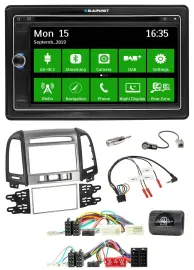 Blaupunkt Bluetooth 2DIN Lenkrad DAB USB TMC Navigation für Hyundai Santa Fe 10-
