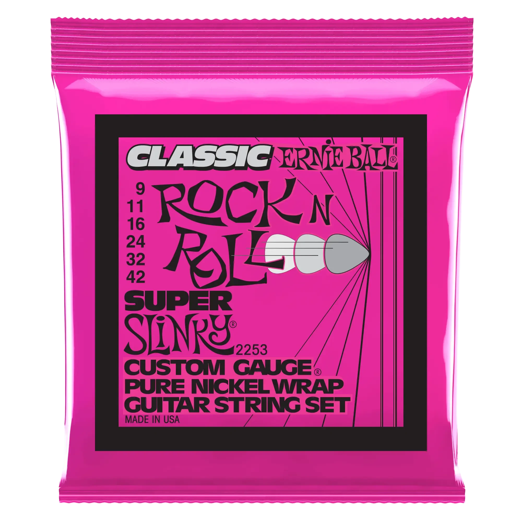 Струны для электрогитары Ernie Ball 2253 Rock n Roll Super Slinky 9-42