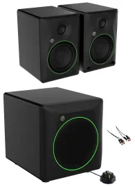 Pair Mackie CR5BT 5" Powered Studio Monitors w/Bluetooth/Tone Control+8" Sub