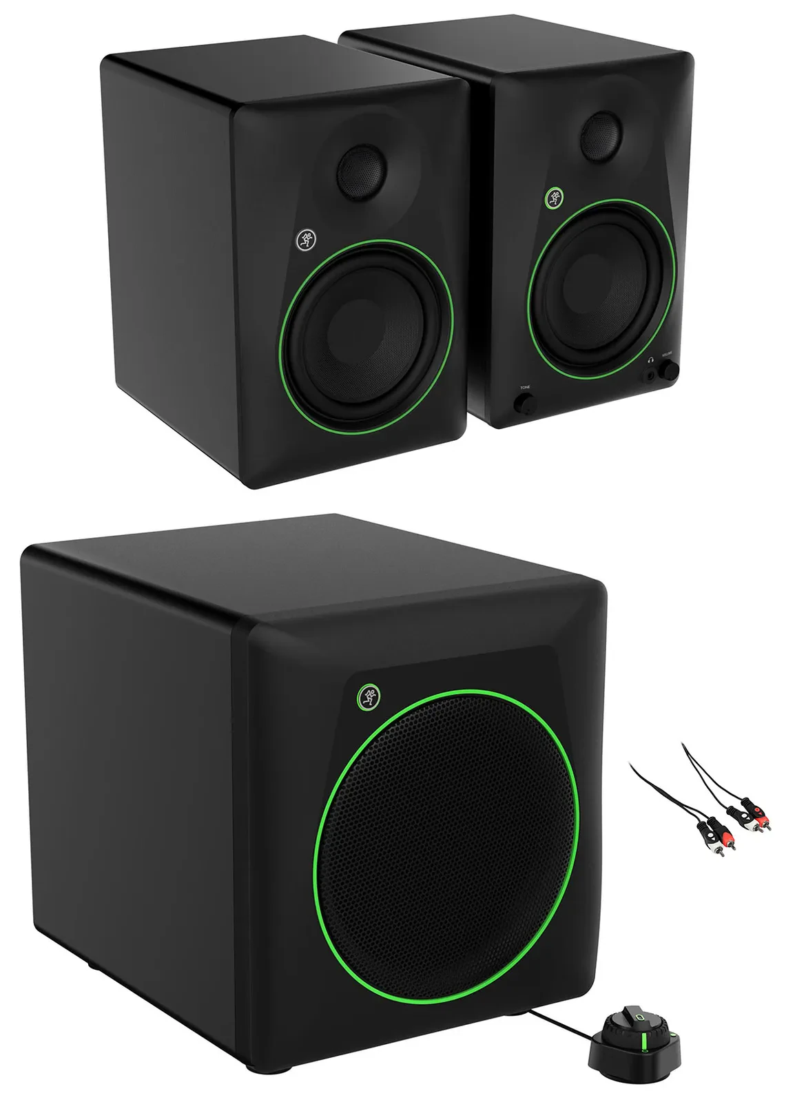 Pair Mackie CR5BT 5" Powered Studio Monitors w/Bluetooth/Tone Control+8" Sub