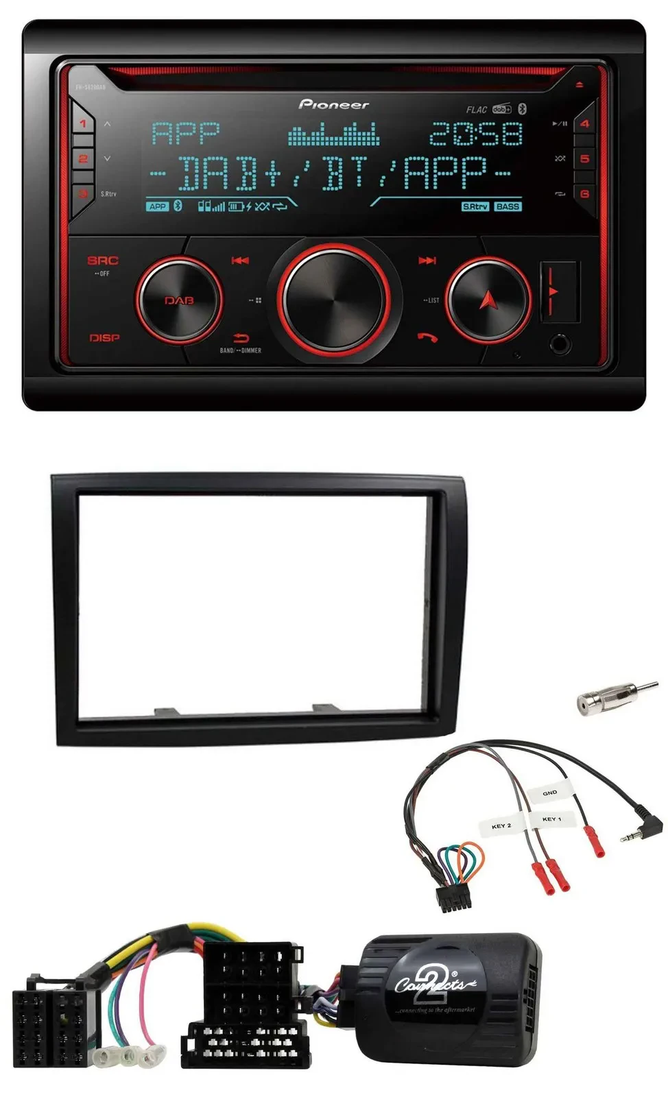 Pioneer 2DIN DAB Lenkrad Bluetooth USB CD Autoradio für Citroen Jumper Peugeot B