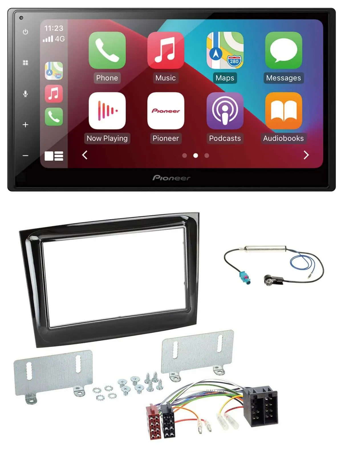 Автомагнитола для Fiat Doblo (с 2015) Pioneer 2DIN, USB, MP3, DAB, Bluetooth, черный (piano black)