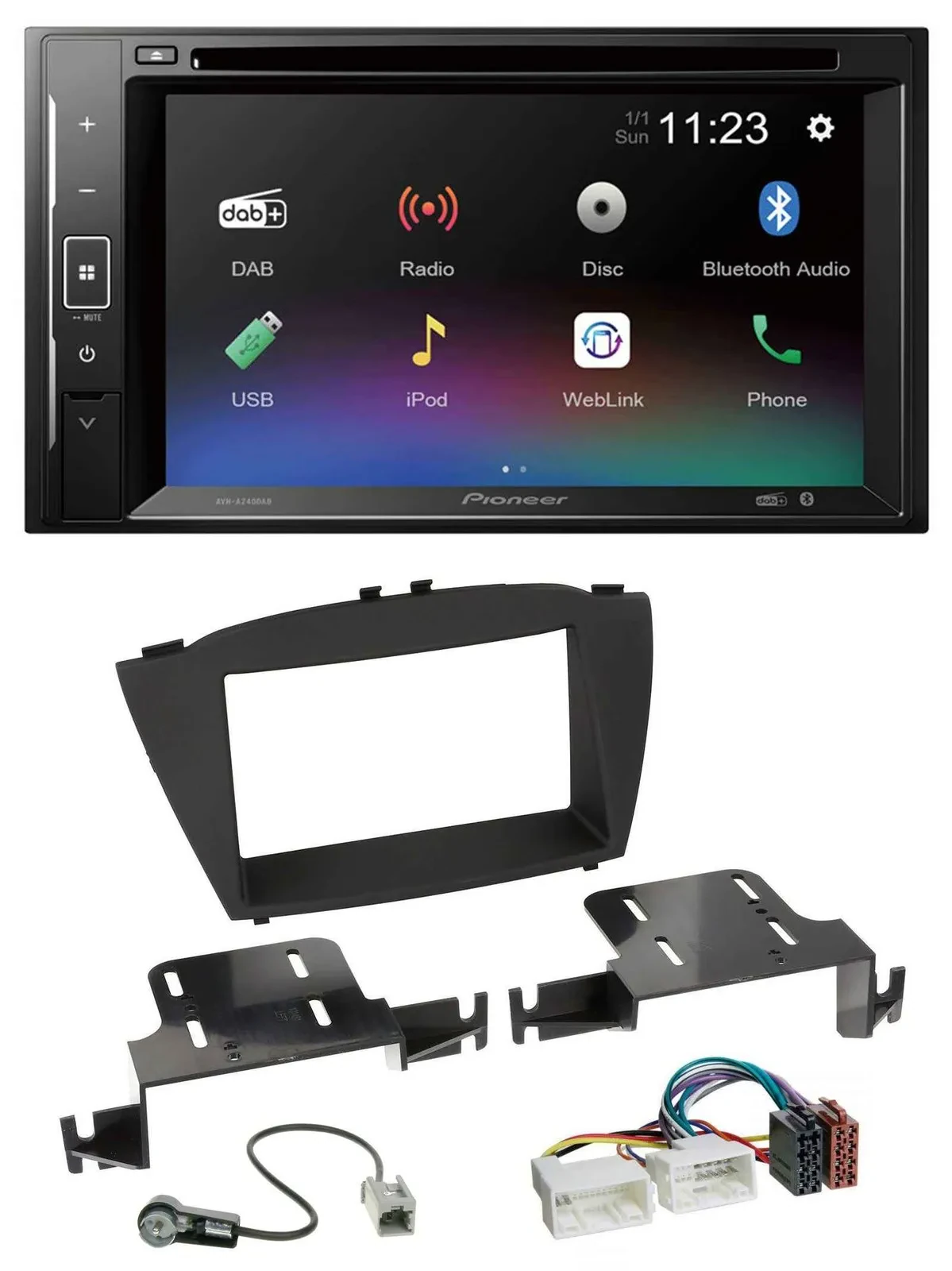 Автомагнитола Pioneer 2-DIN Bluetooth DAB DVD USB MP3 для Hyundai ix35 (с 2013)