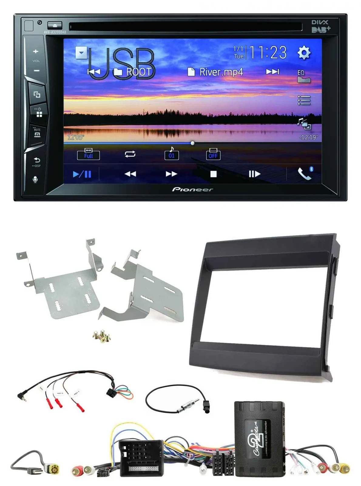 Pioneer Bluetooth 2DIN USB DVD DAB Lenkrad Autoradio für Porsche Cayenne 11-16 I