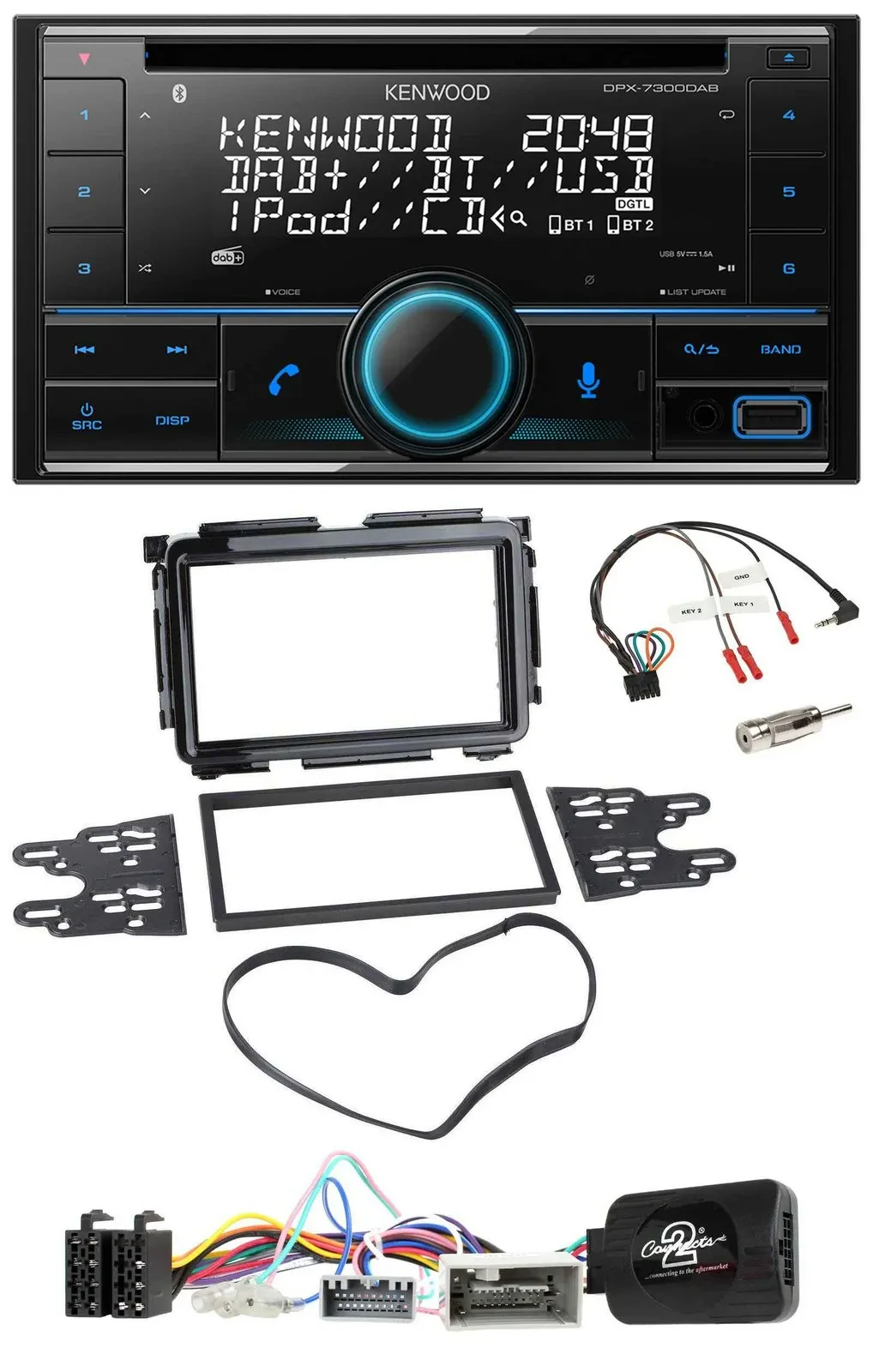 Kenwood CD 2DIN DAB USB Lenkrad Bluetooth Autoradio für Honda HR-V RU ab 2015 sc