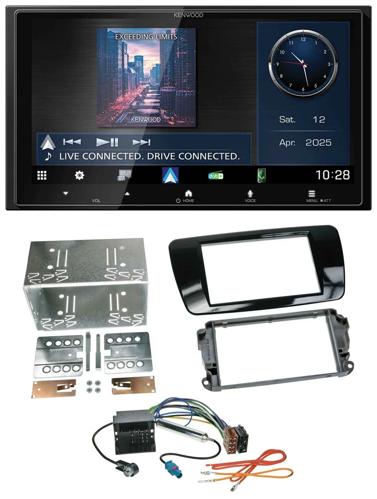 Kenwood Bluetooth 2DIN USB DAB MP3 Autoradio für Seat Ibiza ab 08 Klavierlack-sc