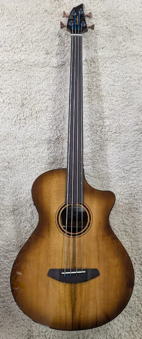 Breedlove Pursuit Exotic S Concerto Fretless Acoustic Electric Bass Guitar