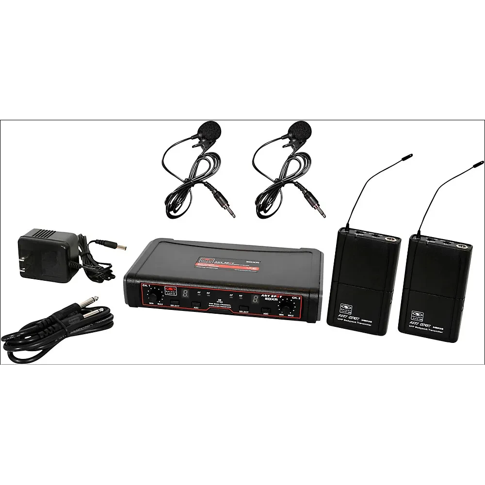 Радиосистема для петличного микрофона Galaxy Audio EDXR/38VV 2-канальная, черная