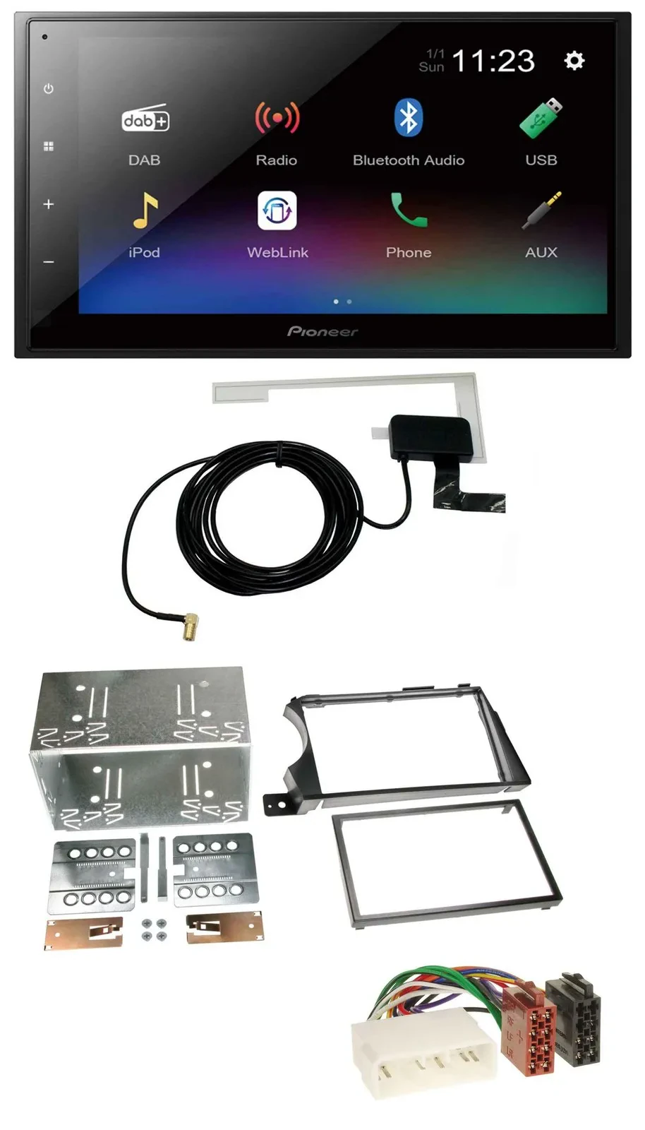 Pioneer DAB MP3 Bluetooth 2DIN USB Autoradio für SSangYong Actyon Kyron 2006-201