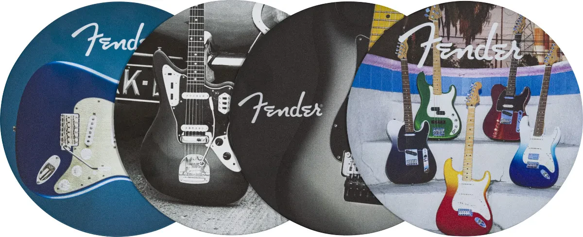 FENDER Guitars Coasters, 4-Pack, Multi-Color Leather