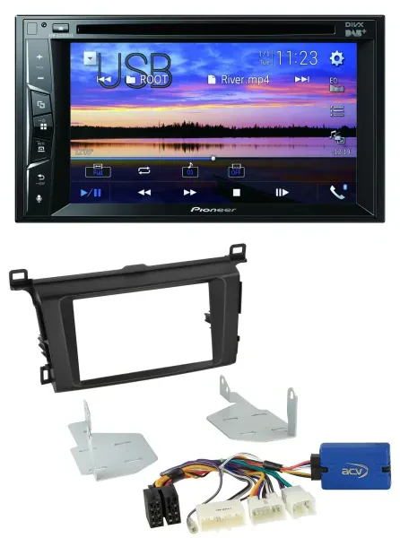 Pioneer Bluetooth 2DIN USB DVD DAB MP3 Autoradio für Toyota RAV 4 (ab 2013)