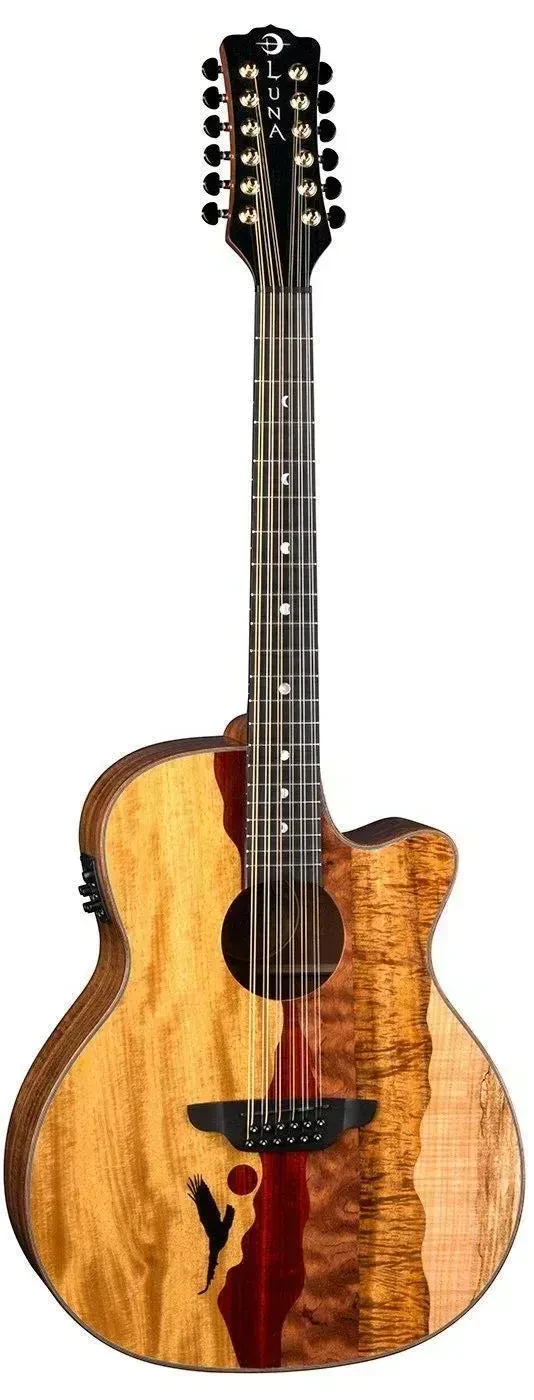 Электроакустическая гитара Luna Guitars V79TBK Vista Eagle 12 Tropical Wood Natural с кейсом