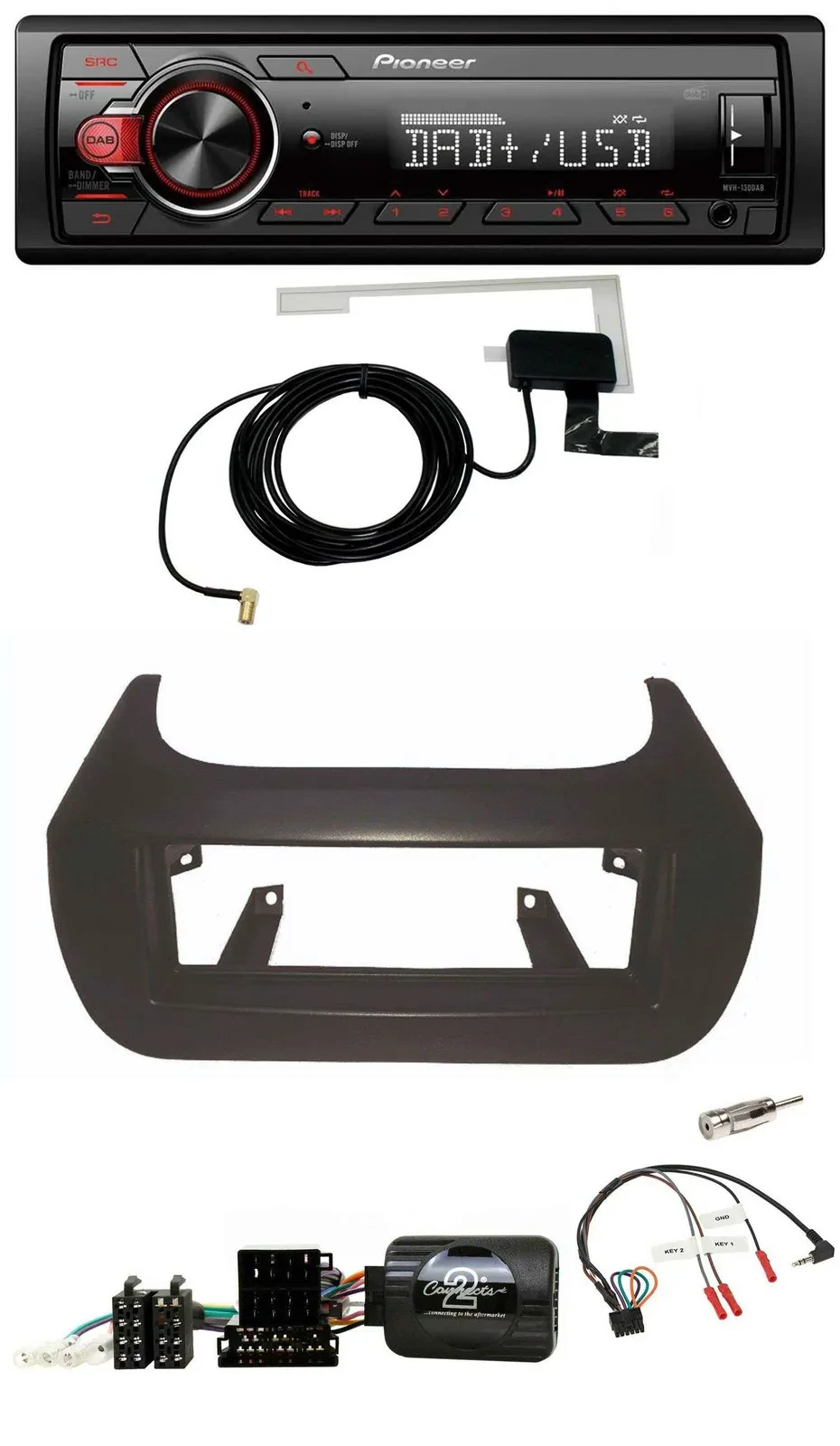 Pioneer 1DIN MP3 DAB USB Lenkrad Autoradio für Citroen Nemo Fiat Fiorino Peugeot