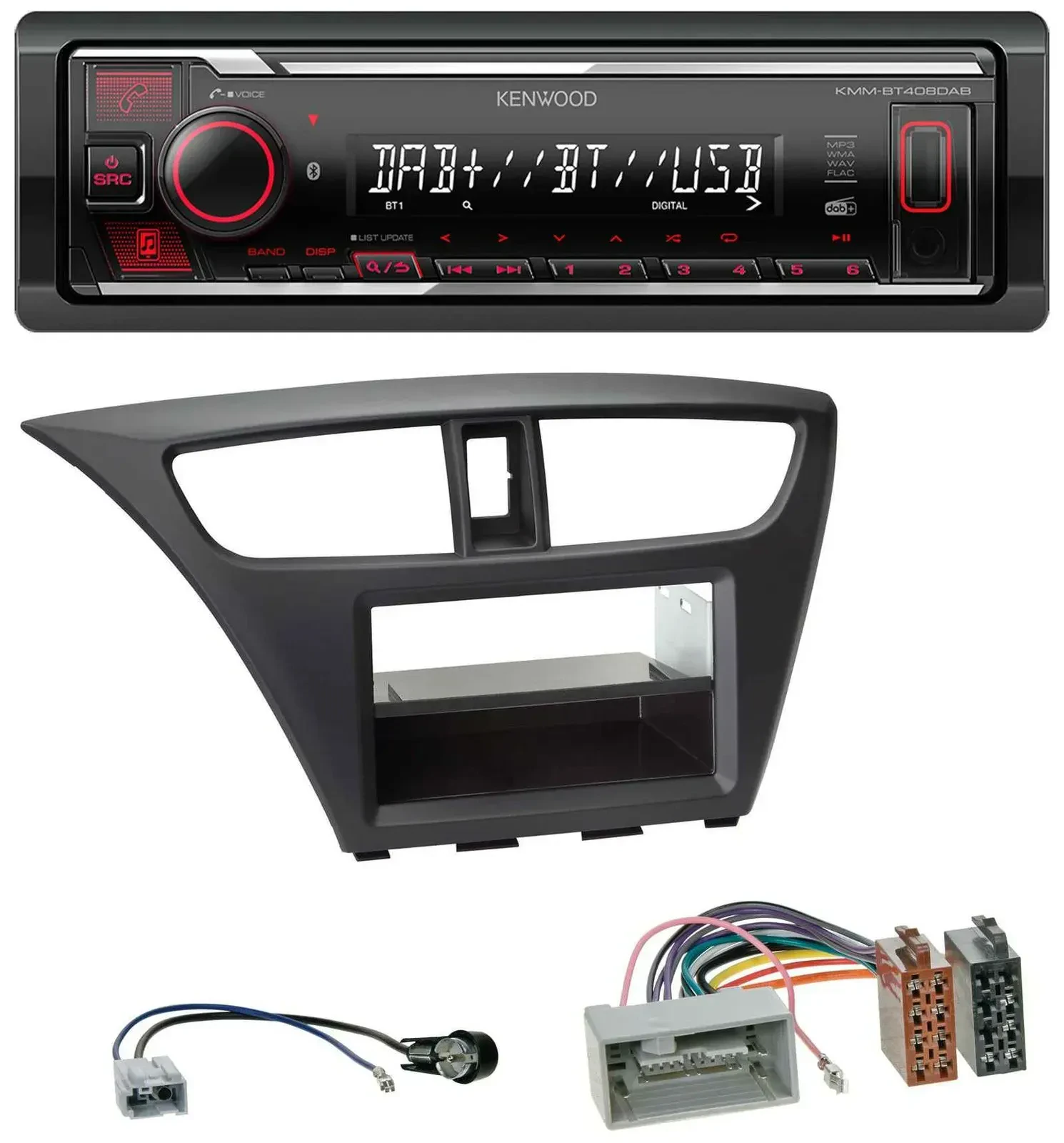 Автомагнитола Kenwood MP3 Bluetooth USB DAB для Honda Civic (с 2012)
