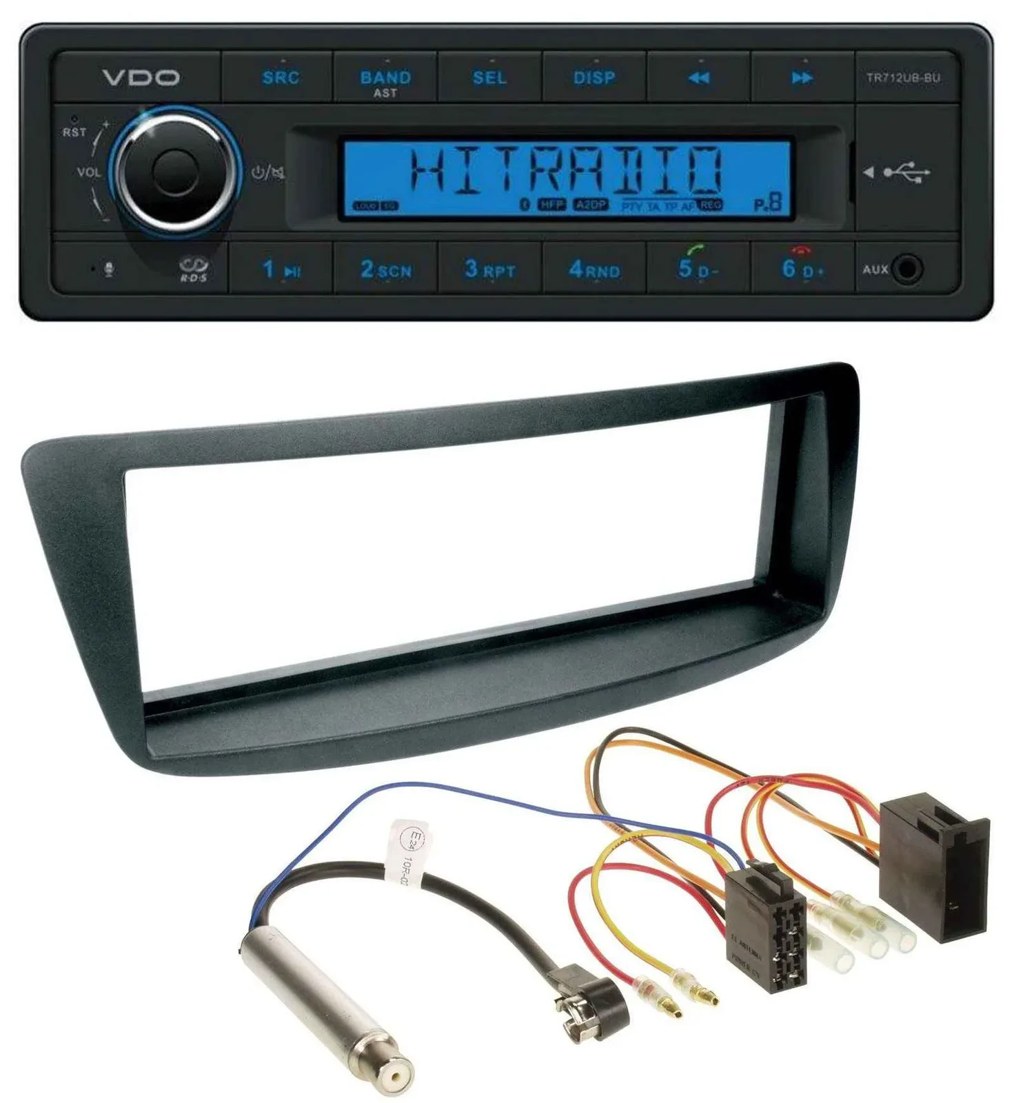 VDO Bluetooth AUX USB MP3 Autoradio für Peugeot 107 Citroen C1 Phantomeinspeisun