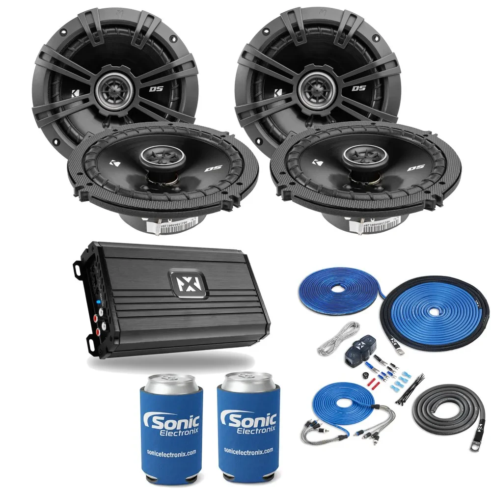 Пассивная акустическая система Kicker DSC650 6.5" (набор, 2 пары) + усилитель NVX с комплектом для установки