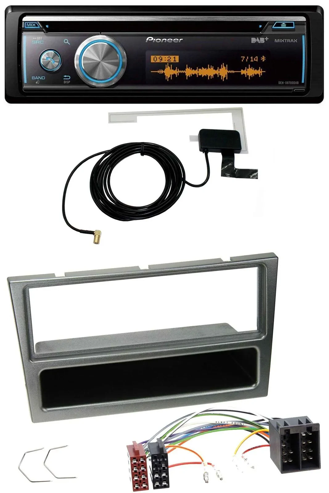 Автомагнитола Pioneer Bluetooth DAB MP3 USB CD для Opel Corsa C (2000–2004), алюминий