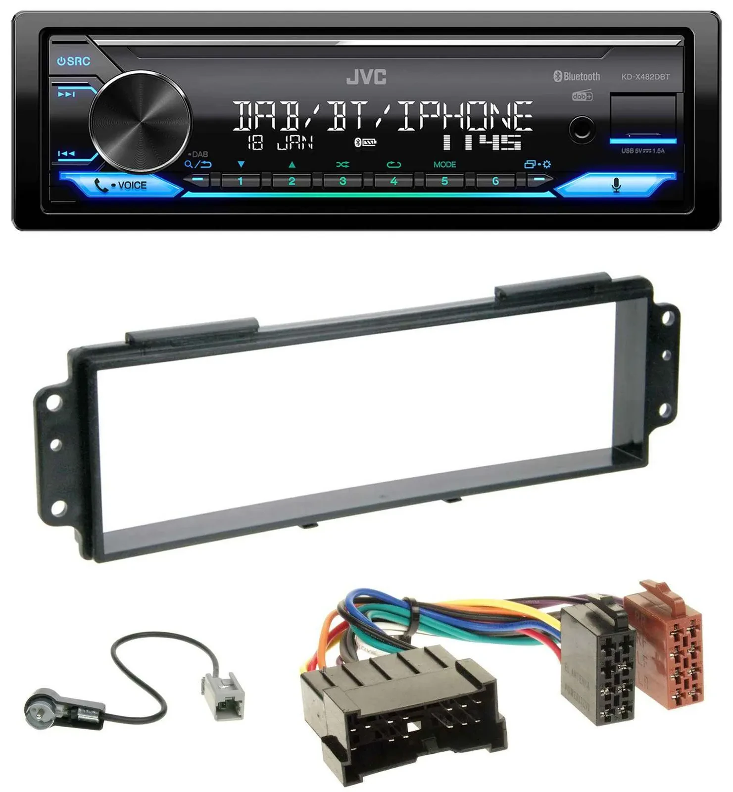 JVC Bluetooth DAB USB MP3 Autoradio für Kia Picanto (2008-2011)