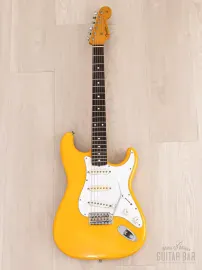 Электрогитара Fender Order Made Yngwie Malmsteen Stratocaster ST62 SSS Yellow White w/gigbag Japan 1986