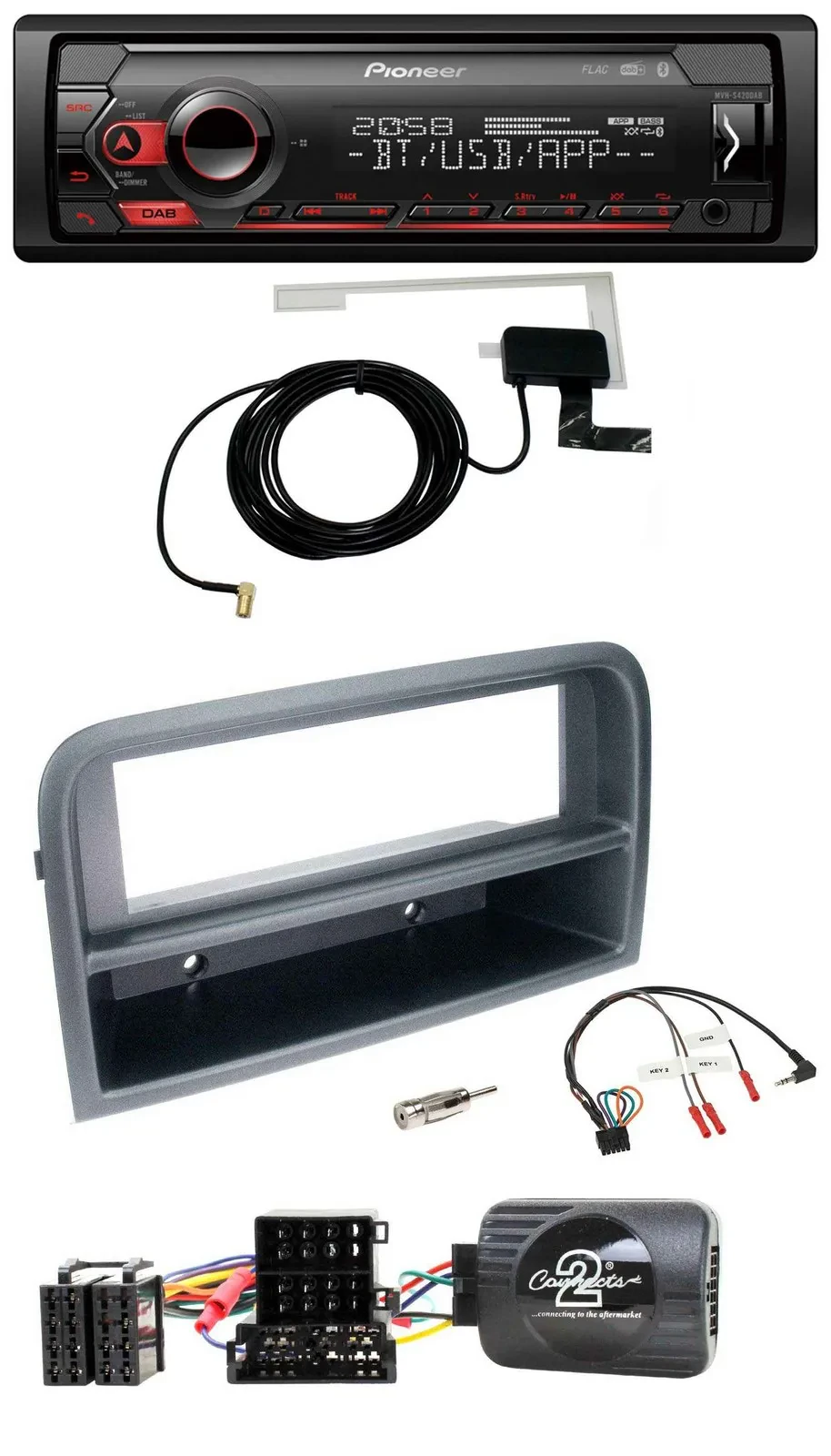 Pioneer DAB USB Lenkrad Bluetooth Autoradio für Fiat Croma 2005-2010