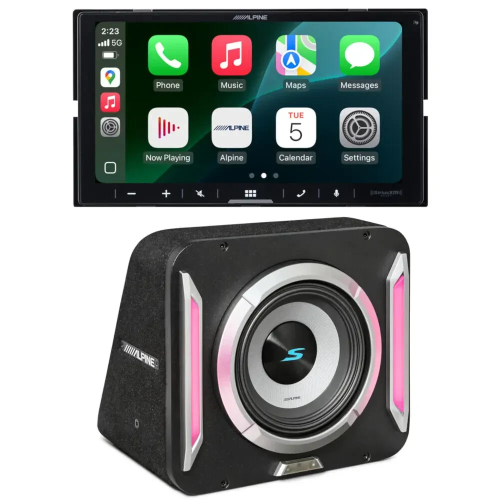 Автомагнитола Alpine ILX-W770 7", 2-DIN (набор) с 8" закрытым корпусом сабвуфера