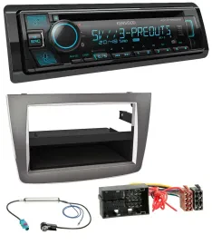 Автомагнитола Kenwood Bluetooth, USB, CD, MP3, DAB для Alfa Romeo Mito (с 2014), серебристая