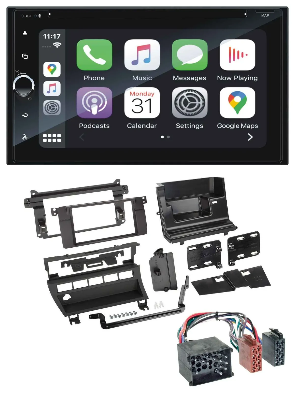 Blaupunkt 2DIN Bluetooth DAB USB DVD MP3 Autoradio für BMW 3er 1999-2001 5 Schal