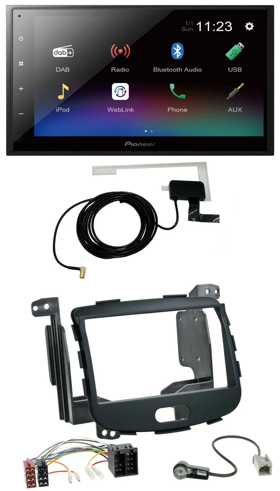 Pioneer DAB MP3 Bluetooth 2DIN USB Autoradio für Hyundai i10 08-13 Rubber Touch