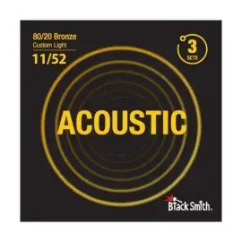 Струны для акустической гитары BlackSmith 95724 Acoustic 80/20 Bronze Custom Light 11-52 (3 комплекта)