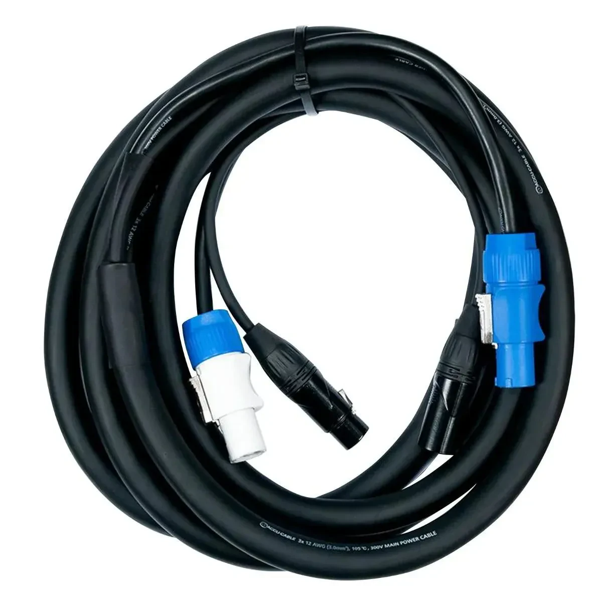 Кабель DMX для света American DJ AC3PPCON12 12 ft 3-pin XLR + powerCON (locking power link)