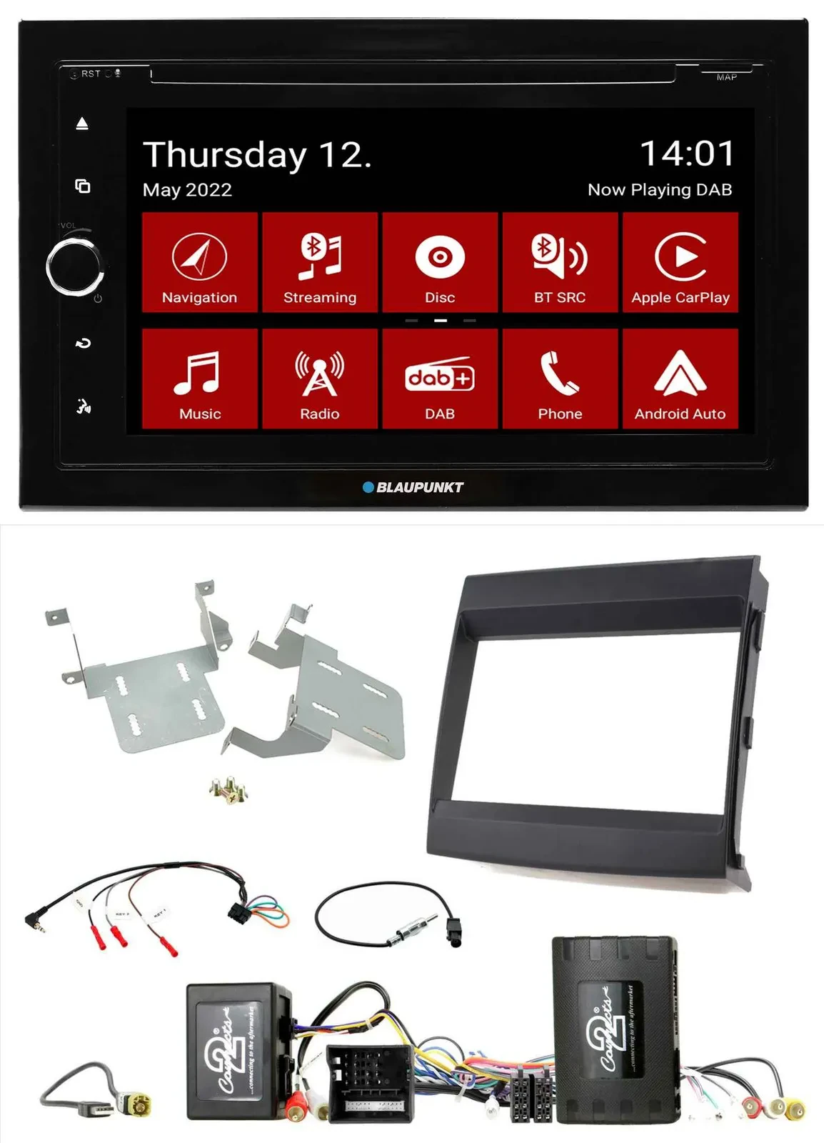 Blaupunkt 2DIN Lenkrad Bluetooth USB TMC DAB Navigation für Porsche Cayenne Soun