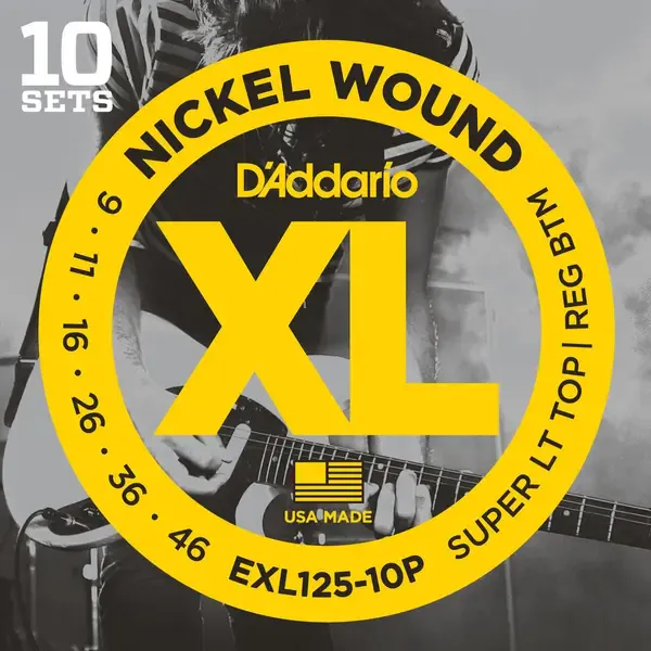 Струны для электрогитары D'Addario EXL125-10P 9-46, 10 комплектов