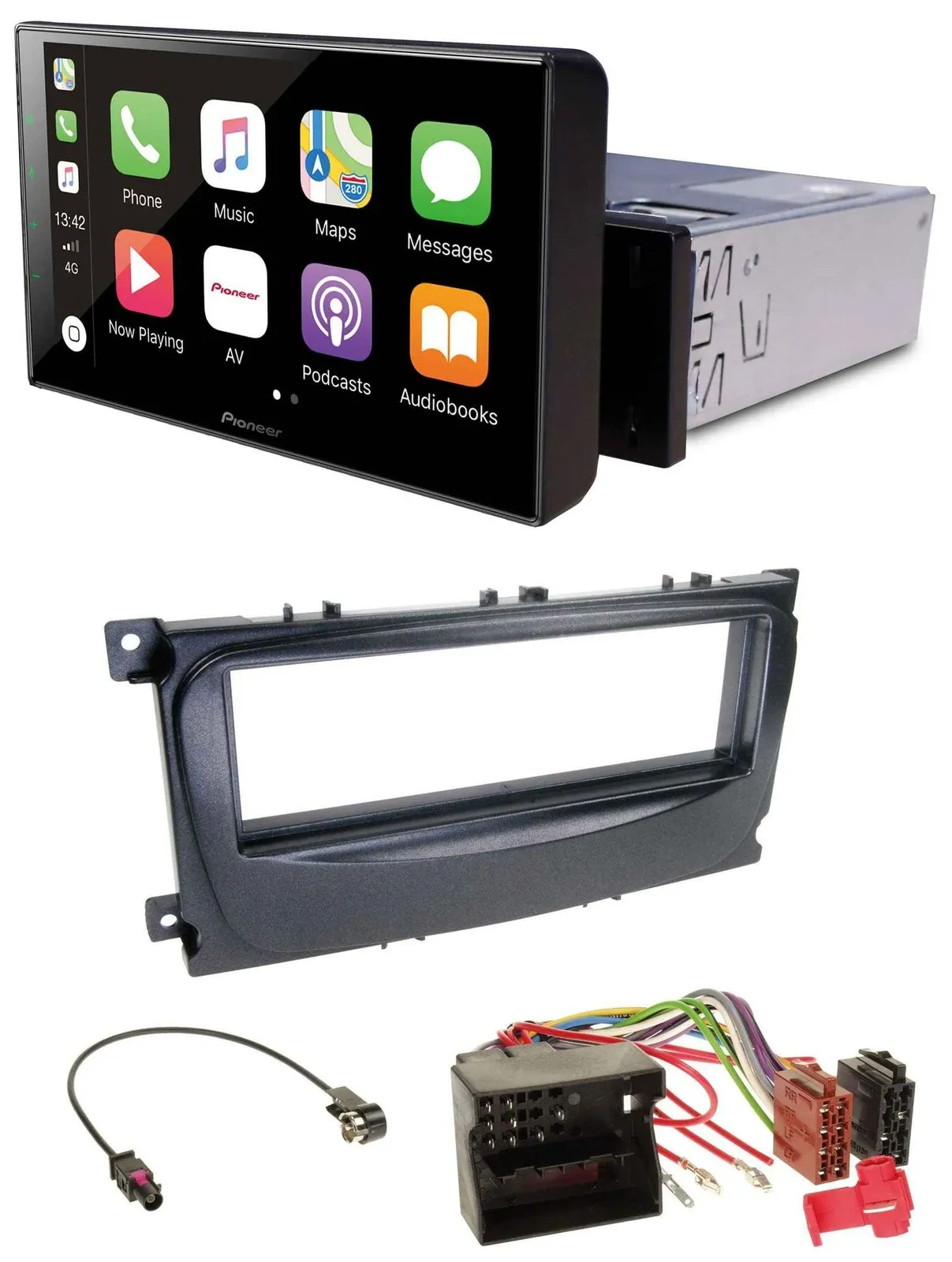 Pioneer Bluetooth MP3 DAB USB Autoradio für Ford Mondeo S-Max 07-14 schwarz