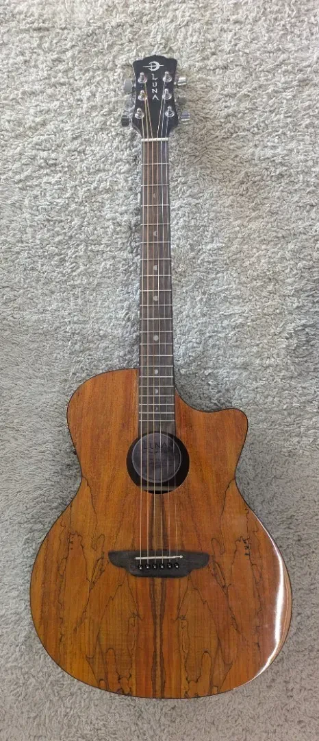 Luna Gypsy Exotic Spalted Top Gloss Acoustic Guitar GYP SPALT GC