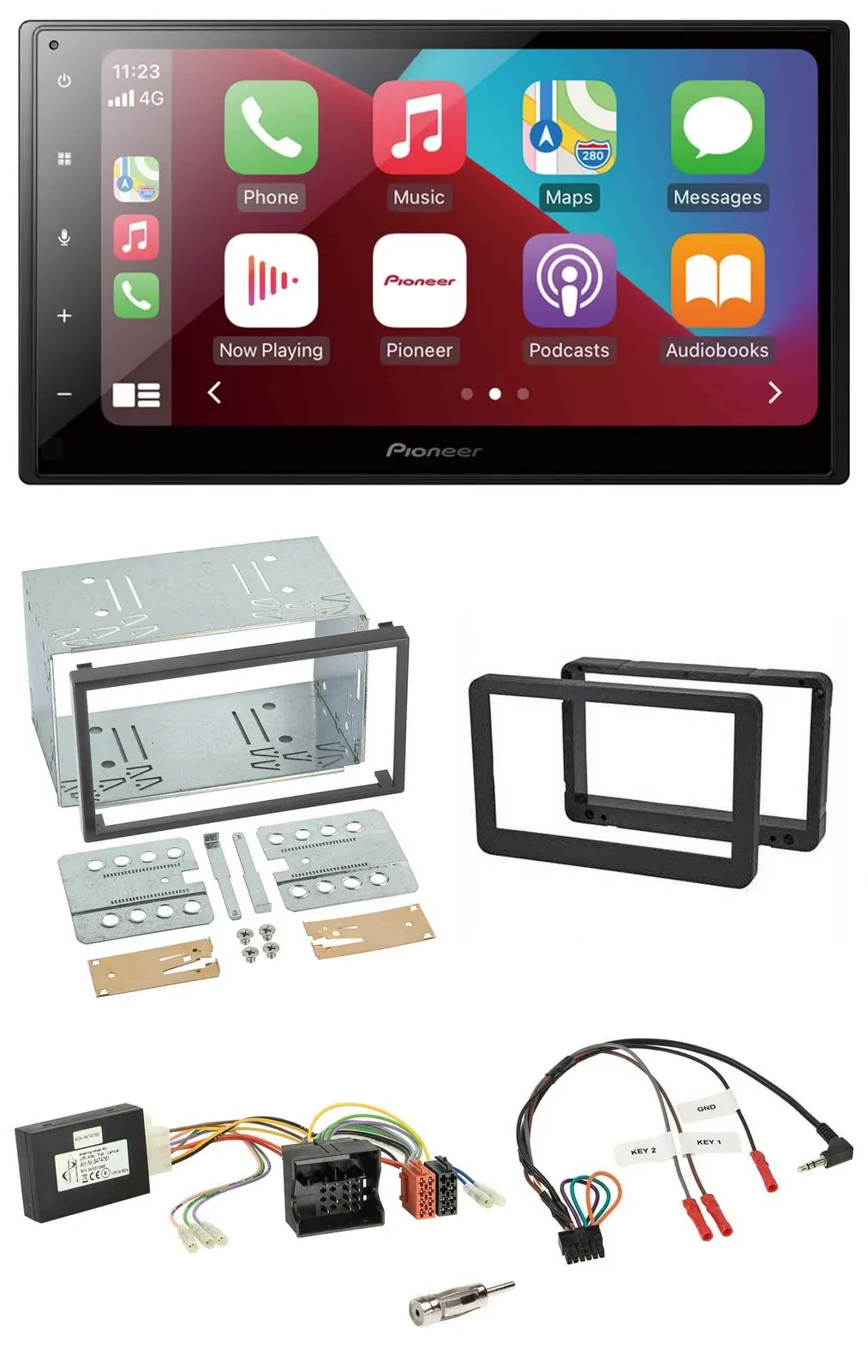 Pioneer USB Lenkrad DAB 2DIN Bluetooth Autoradio für Alfa Romeo Brera 159 Spider