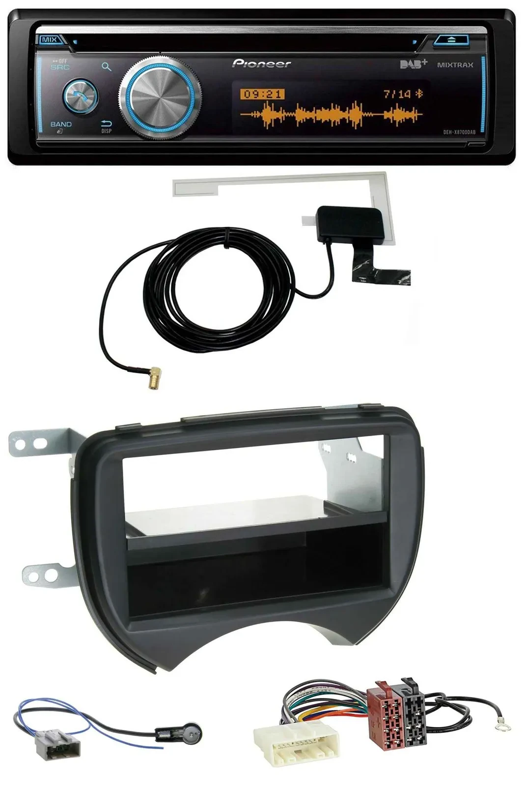 Pioneer Bluetooth DAB MP3 USB CD Autoradio für Nissan Micra K13 10-13 schwarz